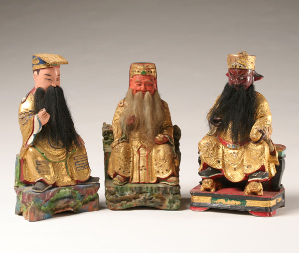 Carved wooden Chinese temple figures  50136