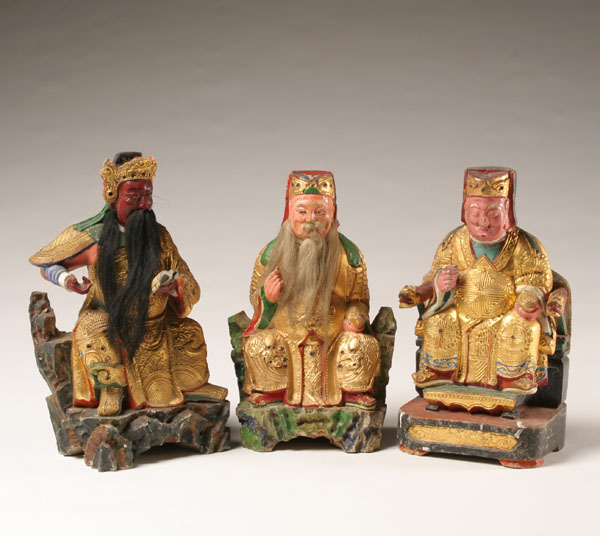 Carved wooden Chinese temple figures  50138