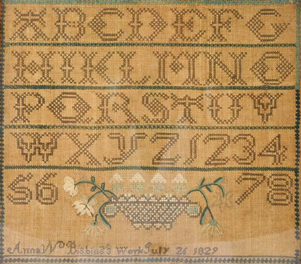 EARLY 19TH C SAMPLER BY ANNA W  31e5b0