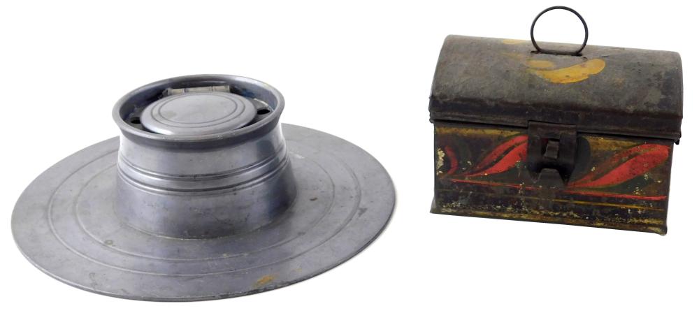 METALWARE, TWO PIECES, INCLUDING: PEWTER