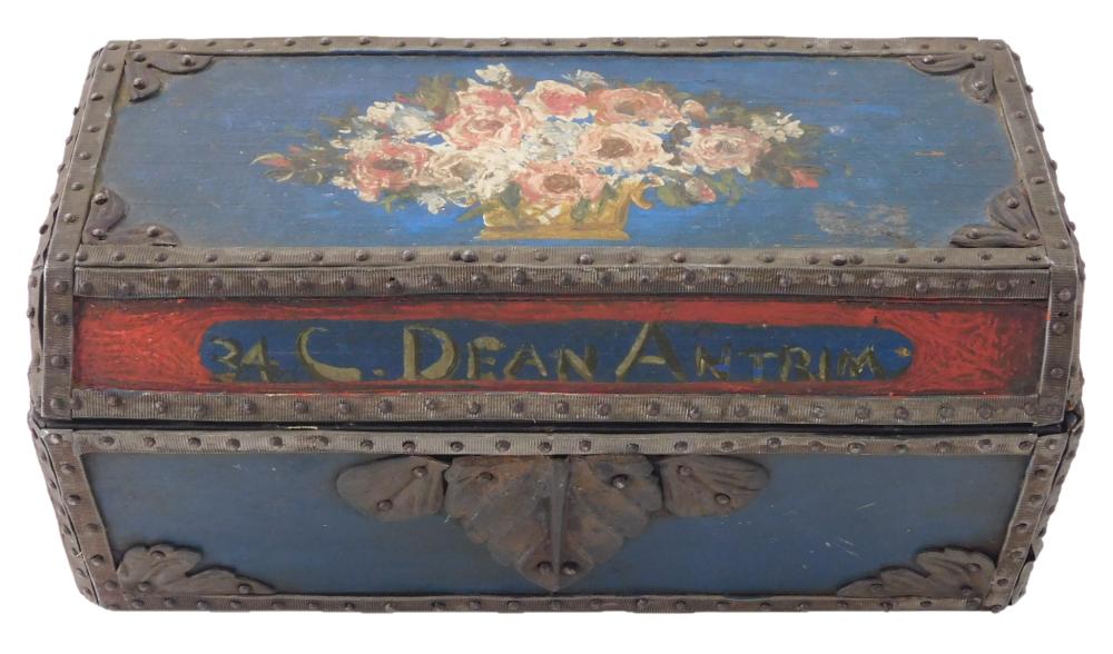 BOX, CASKET FORM, LATE 19TH C.,