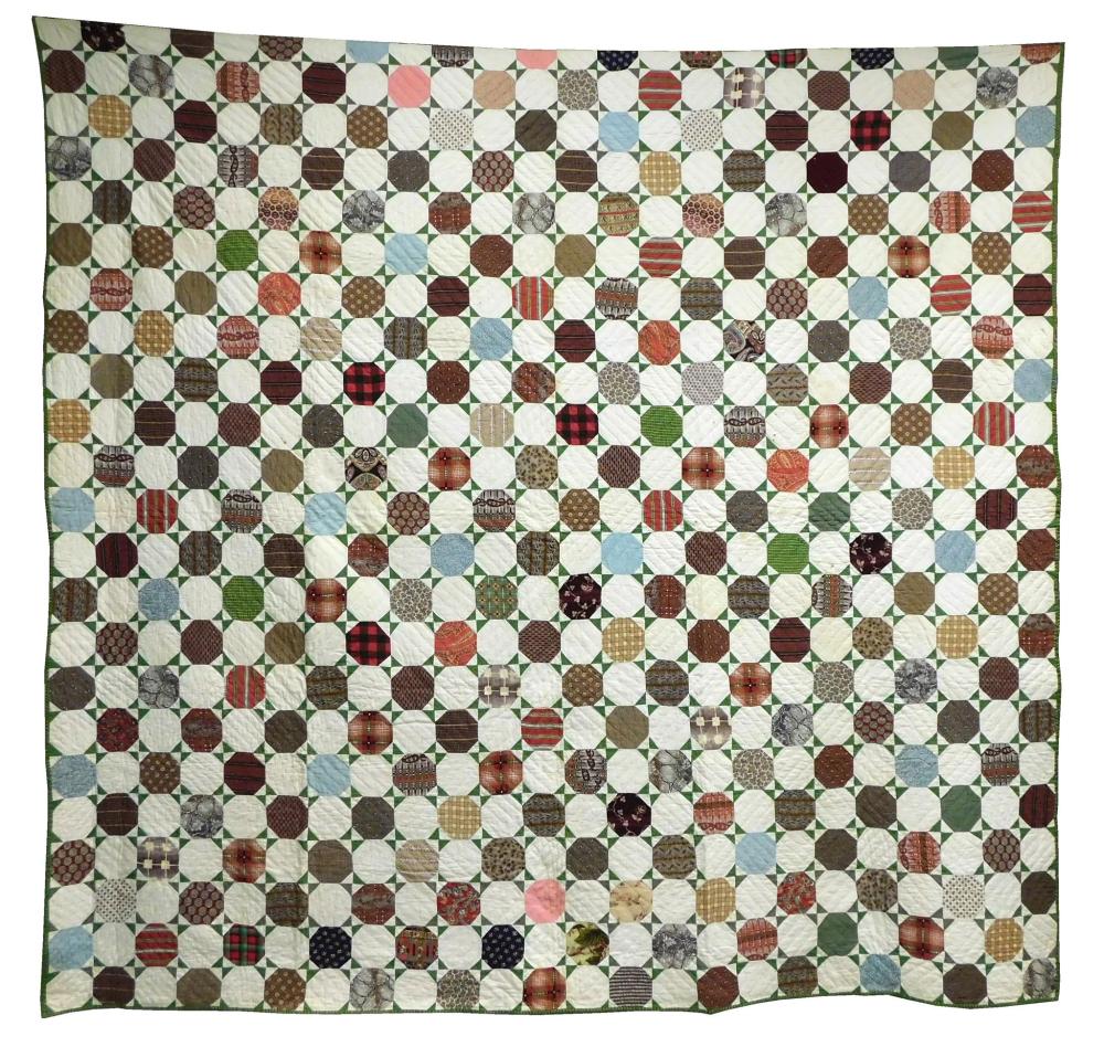 TEXTILE PIECED QUILT C 1850  31e657