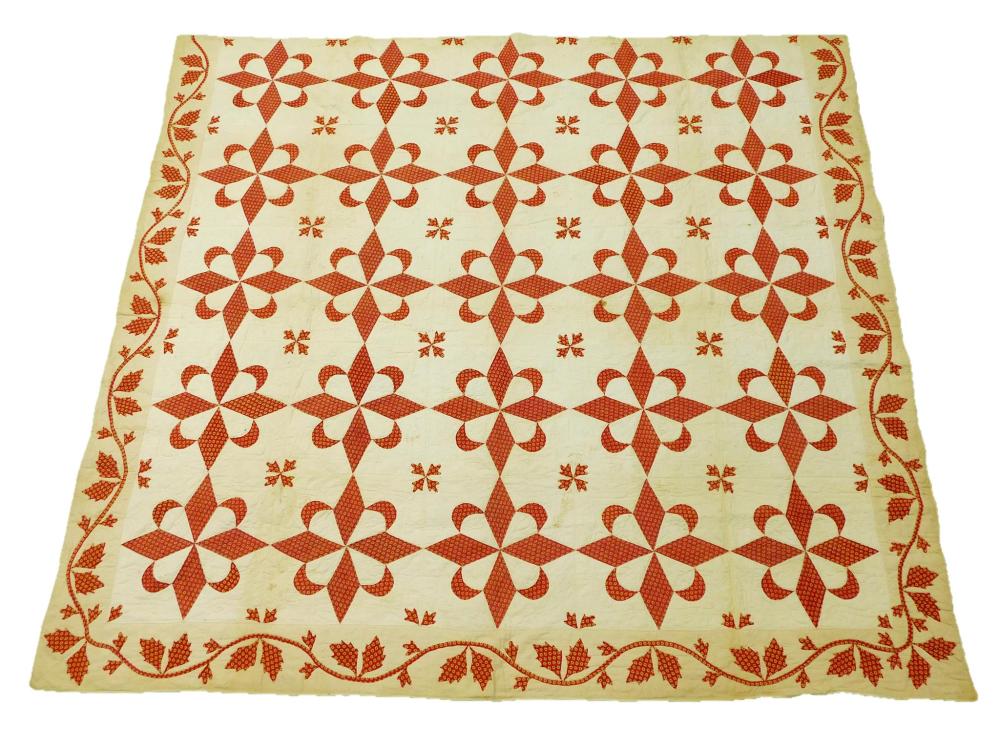 TEXTILE RED AND WHITE COTTON QUILT  31e670