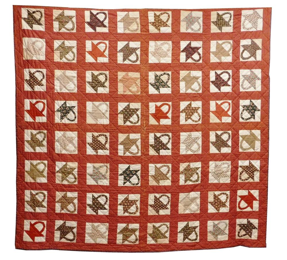 TEXTILE: PIECED COTTON CALICO QUILT