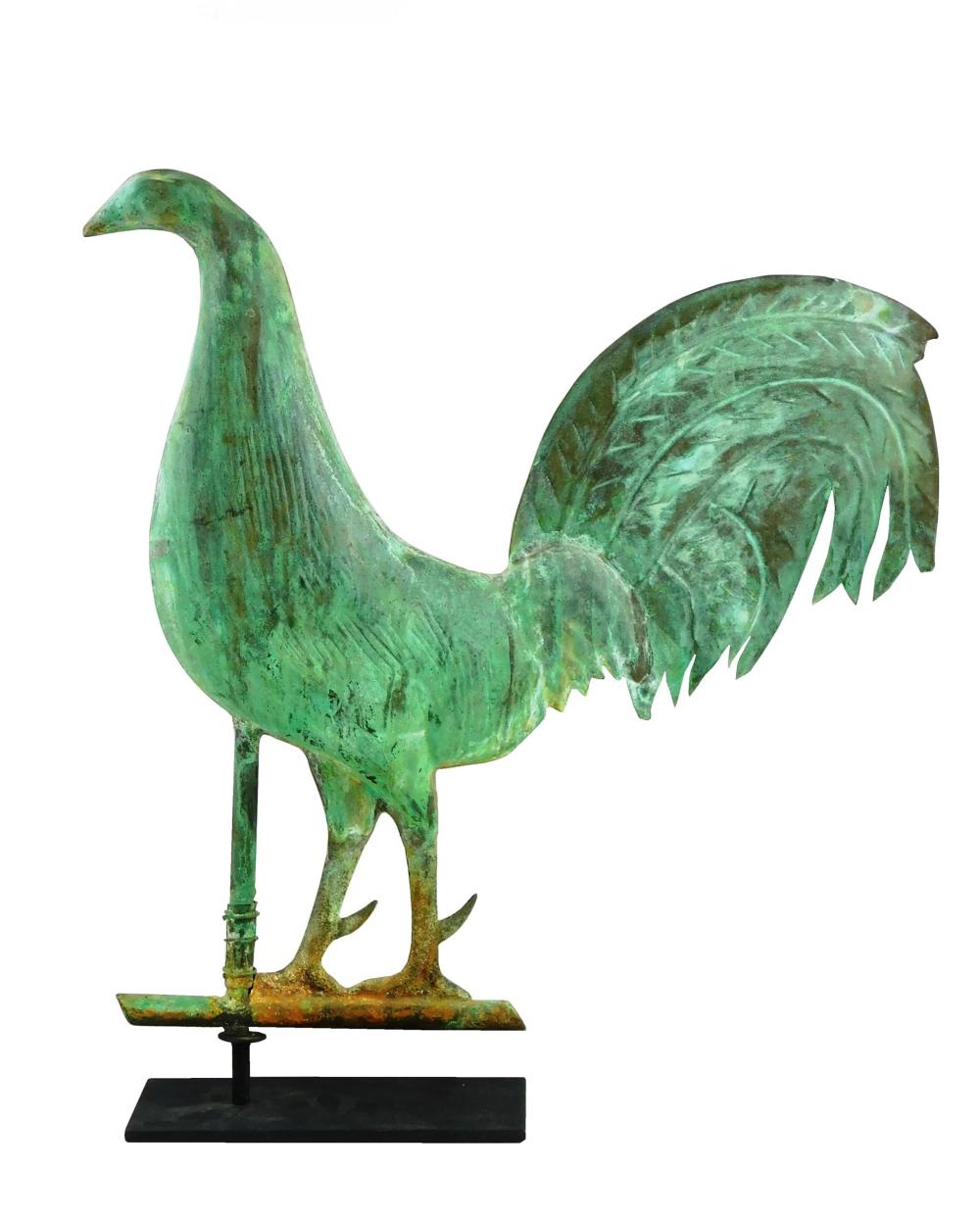 WEATHERVANE OF GAMECOCK, 19TH C.,