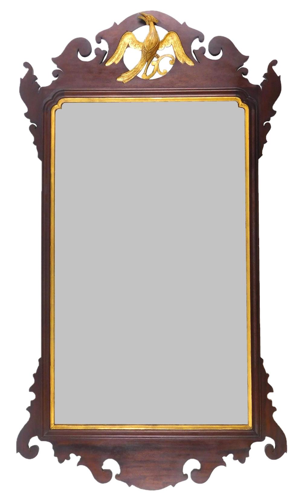 CHIPPENDALE FORM WALL MIRROR ATTRIBUTED 31e6e1