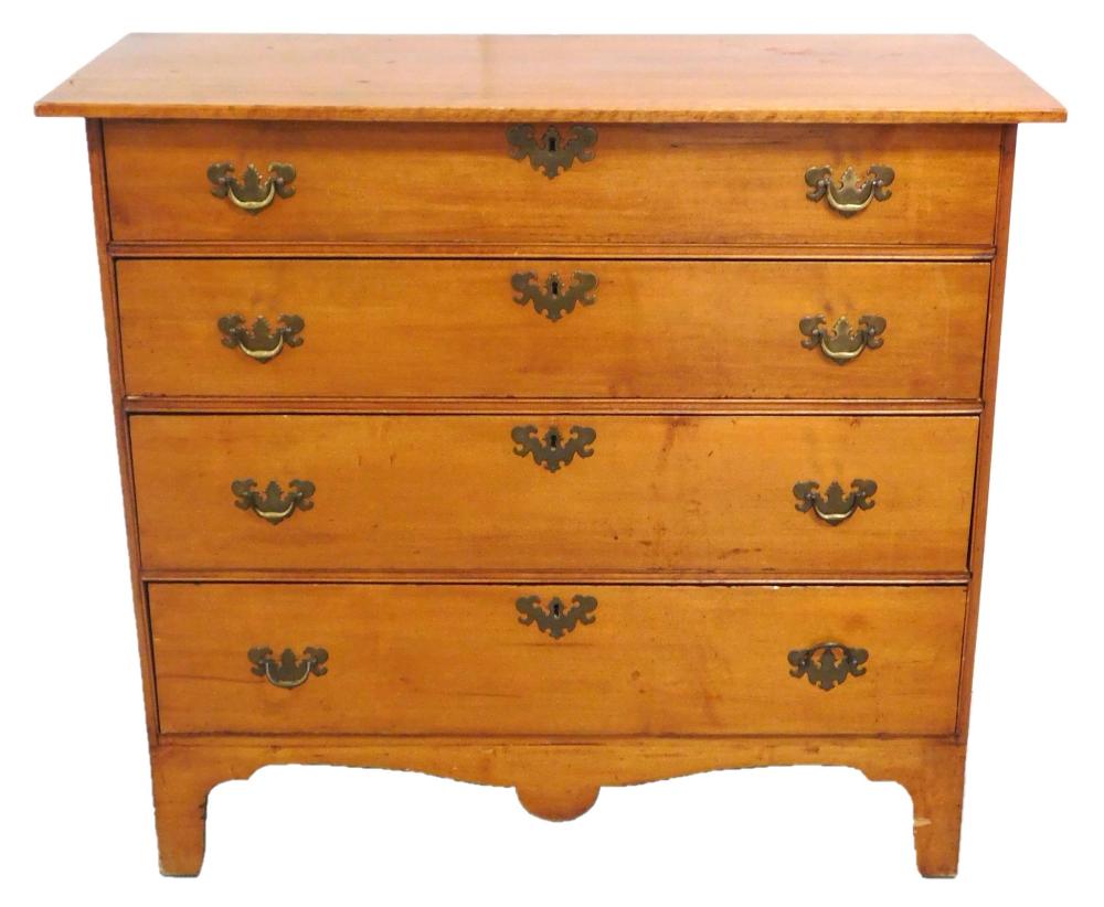 19TH C. AMERICAN CHEST, FOUR DRAWER