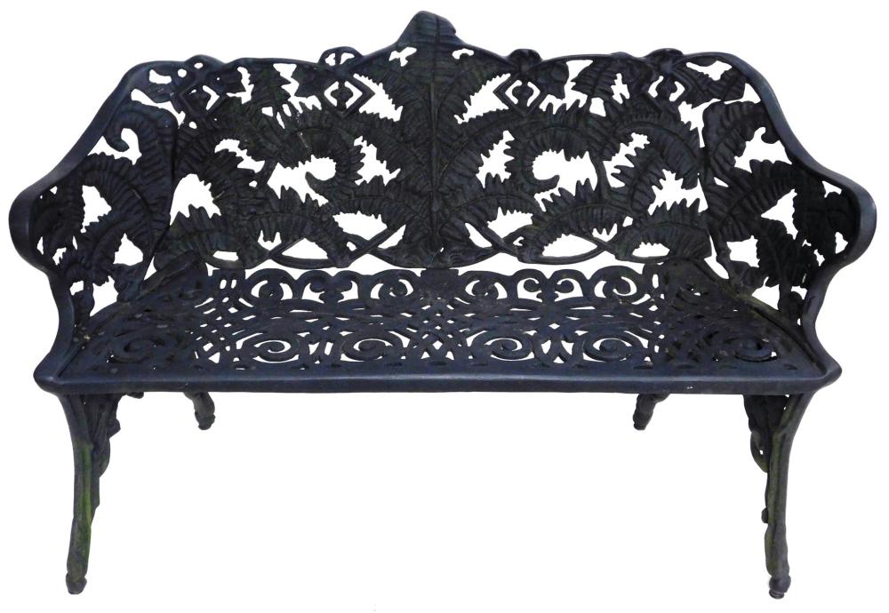 GARDEN PATIO BENCH 20TH C CAST 31e706