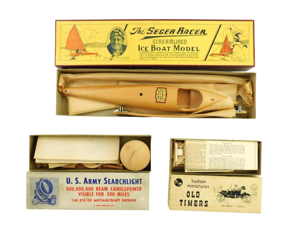 TOYS: THREE WOOD MODELS, EARLY