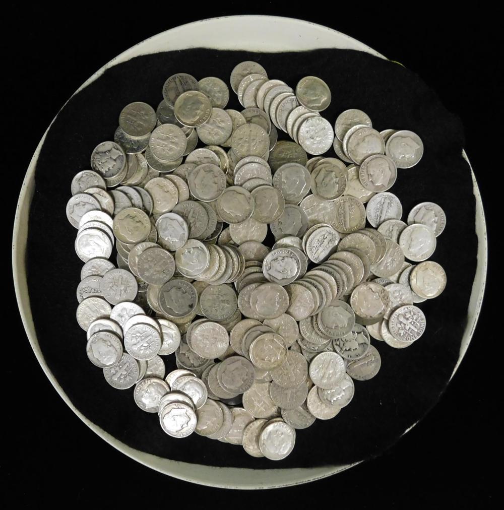 COINS: APPROX 250 CIRCULATED SILVER