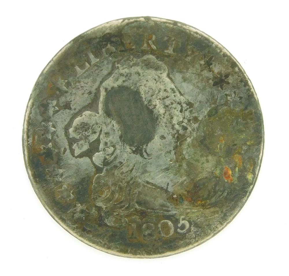 COIN: 1805 DRAPED BUST DIME WITH