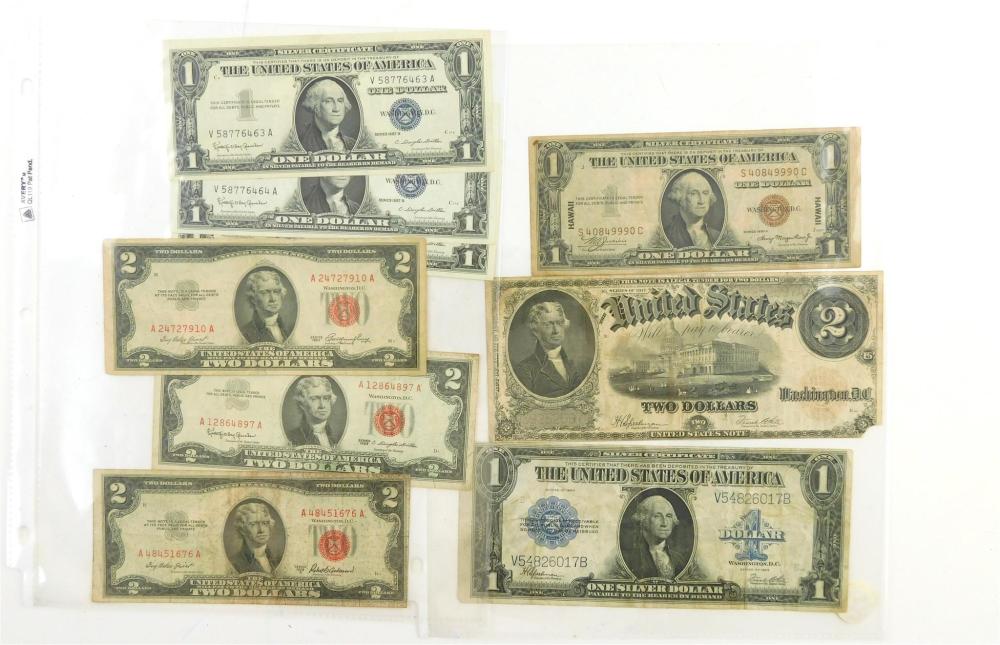 CURRENCY LOT OF NINE US BANKNOTES  31e75d