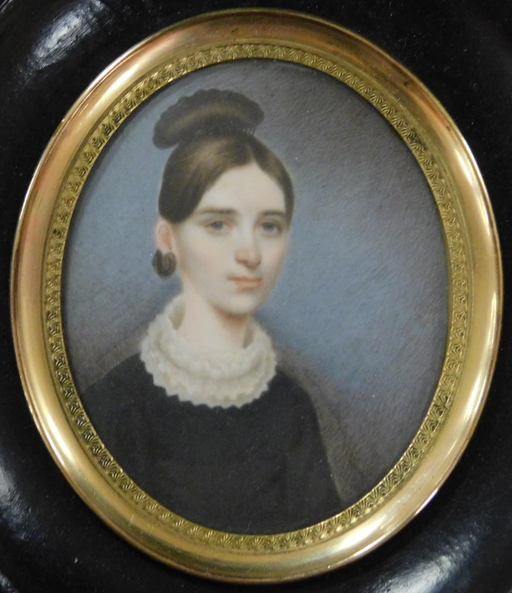 MINIATURE: YOUNG LADY, OVAL SUPPORT,