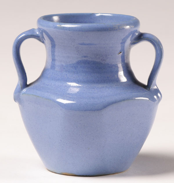 Bybee blue double handled art pottery