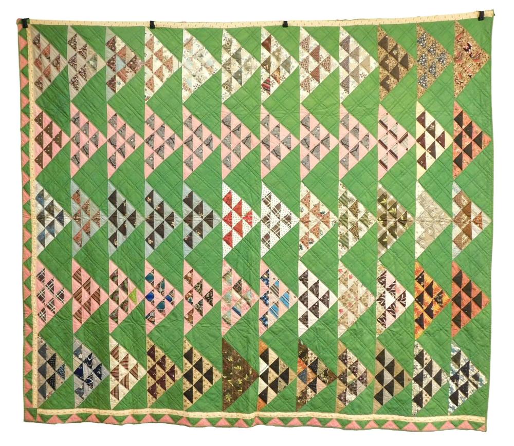 TEXTILES: QUILT, C. 1850, FLYING GEESE