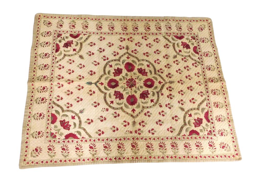 TEXTILE: INDIAN EXPORT CRADLE QUILT,