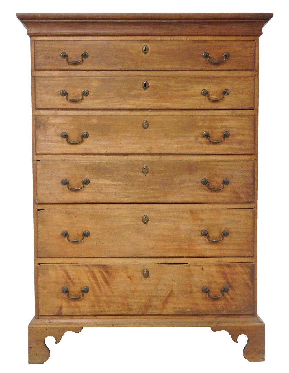 TALL CHEST OF DRAWERS, LATE 18TH C.,