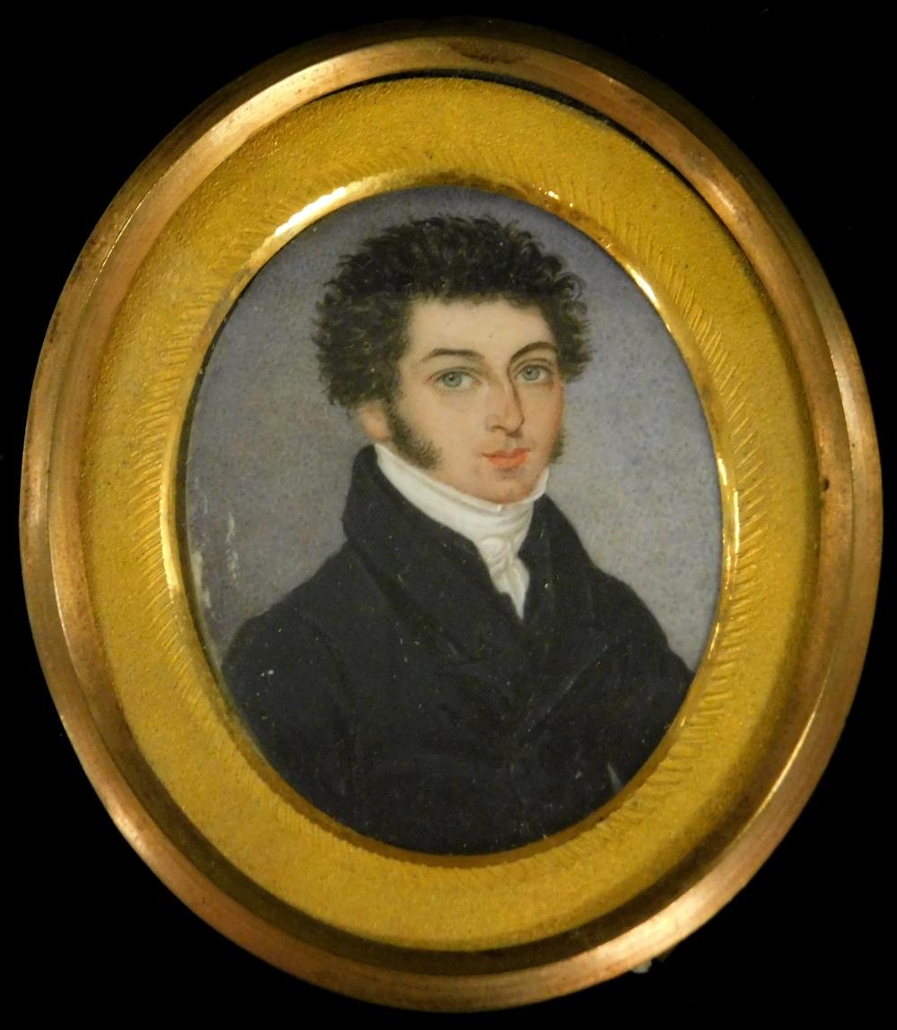 MINIATURE: YOUNG MAN, OVAL SUPPORT,