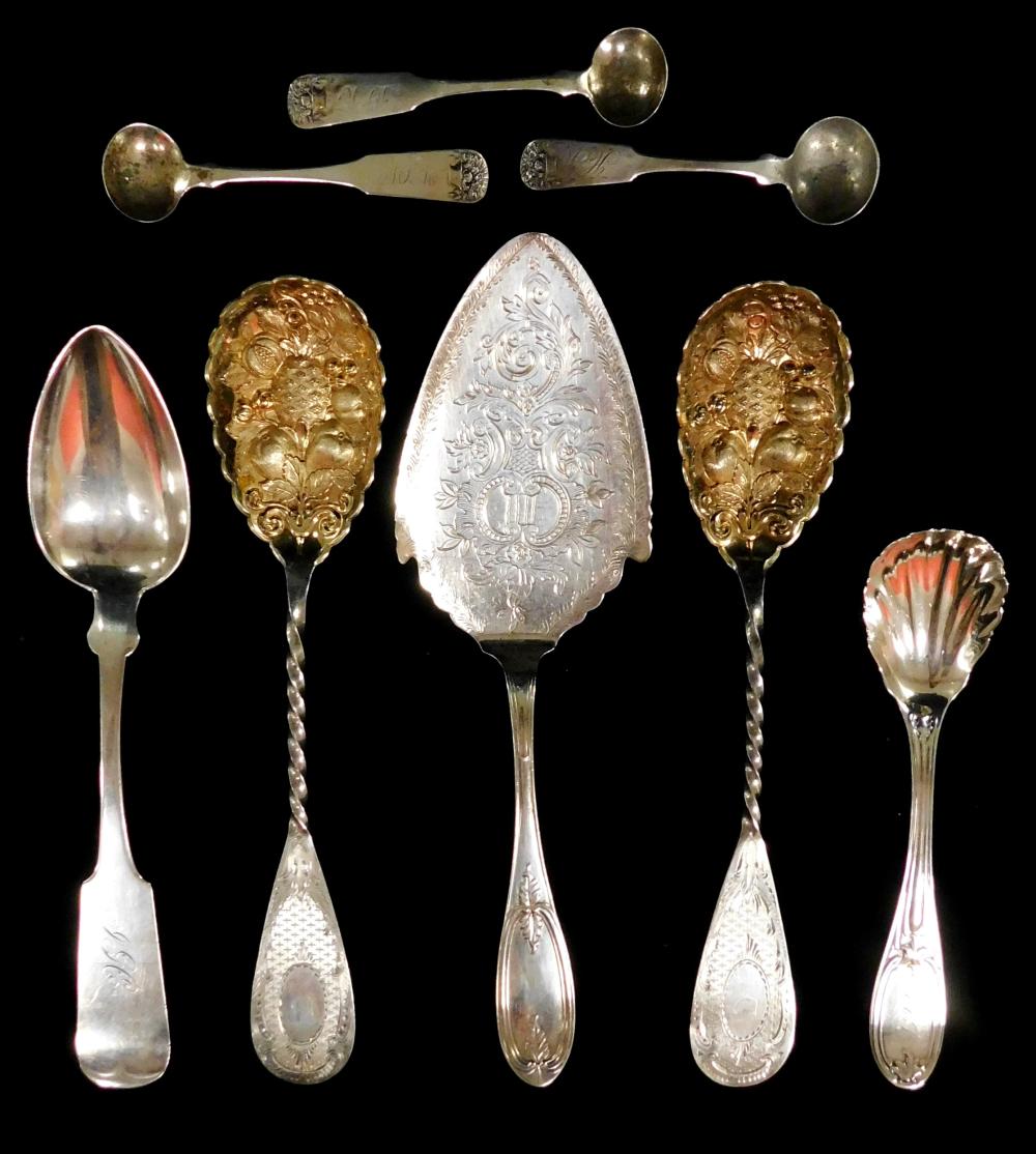 SILVER: EIGHT PIECES OF SILVER SERVING