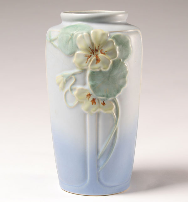 Weller Matte glaze panel vase with raised