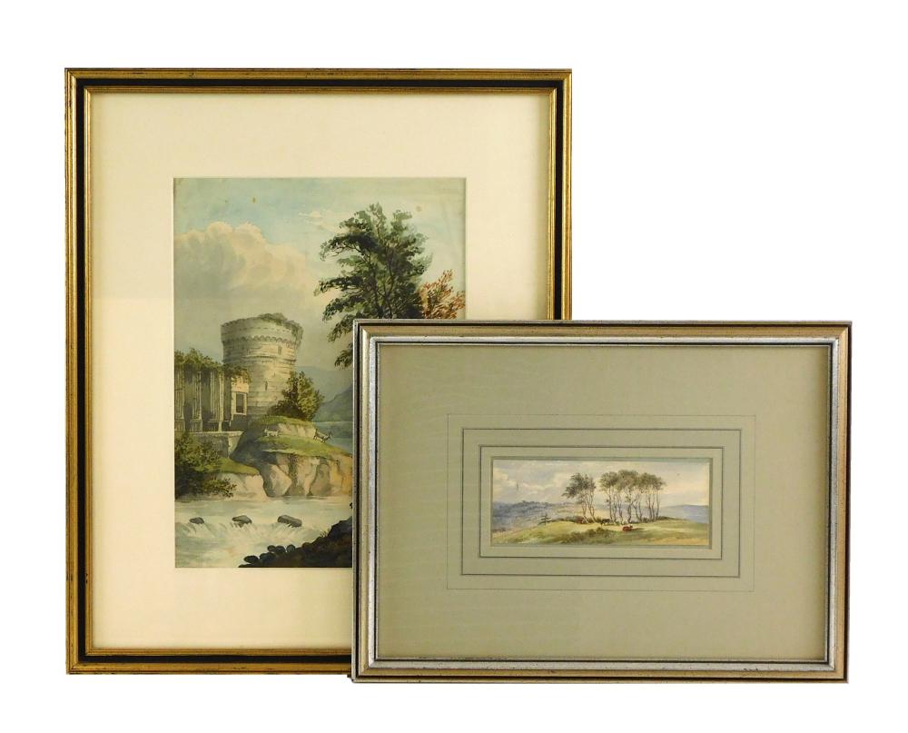 TWO FRAMED WATERCOLORS INCLUDING