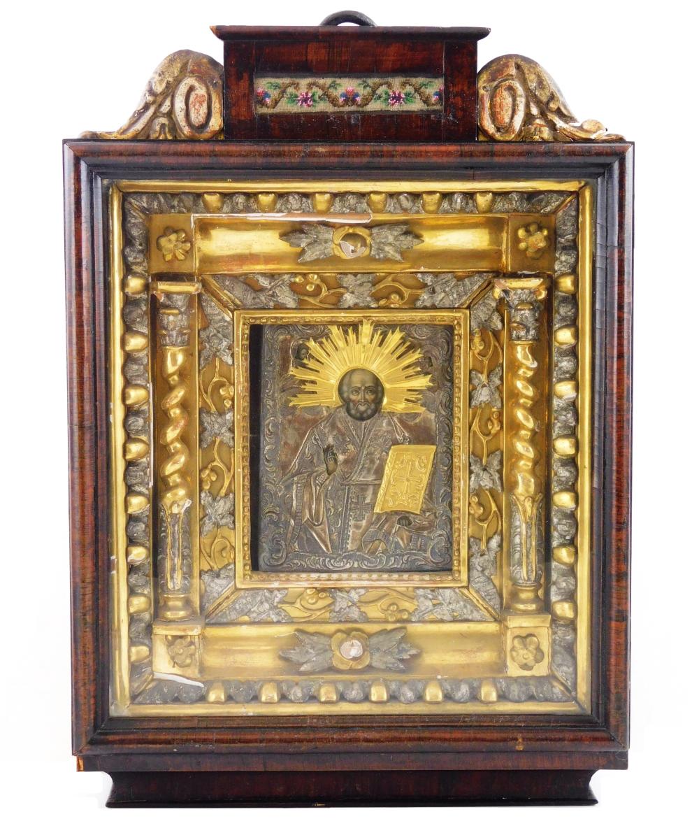 EARLY RUSSIAN ICON IN SHADOW BOX 31e81a