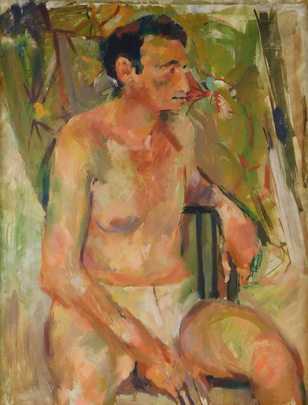 PORTAIT OF A SEATED MAN, OIL ON