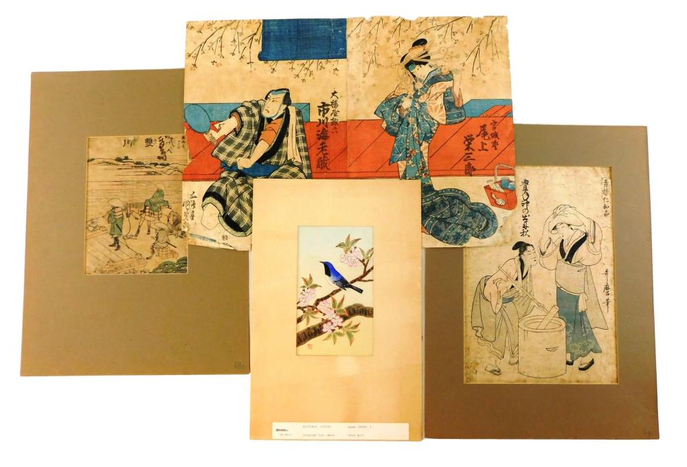 ASIAN: FOUR JAPANESE COLOR WOODBLOCK