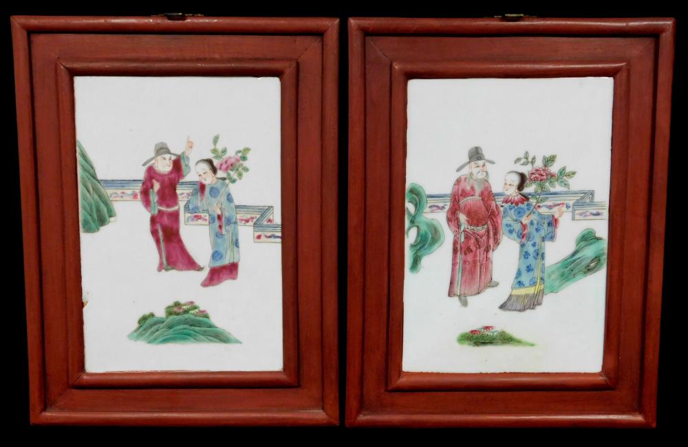 ASIAN PAIR OF ENAMELED PORCELAIN 31e88d