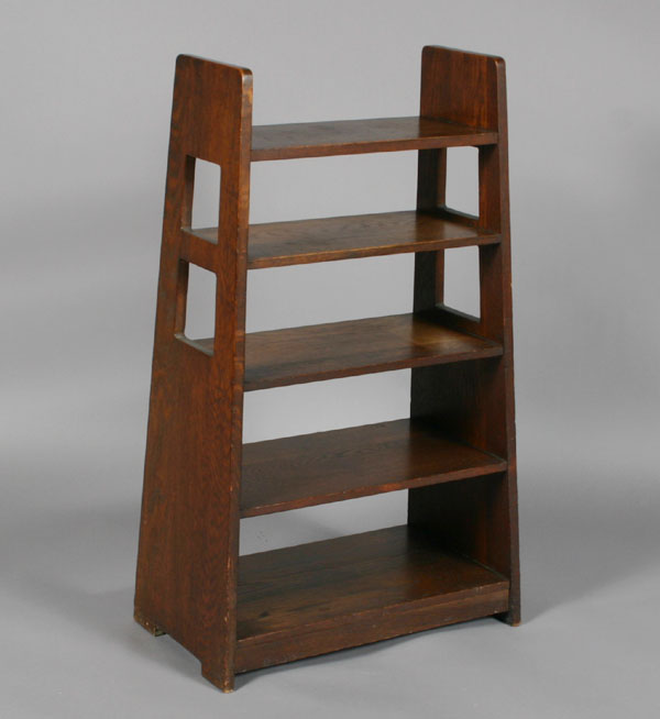 Limbert mission oak 5 shelf angular