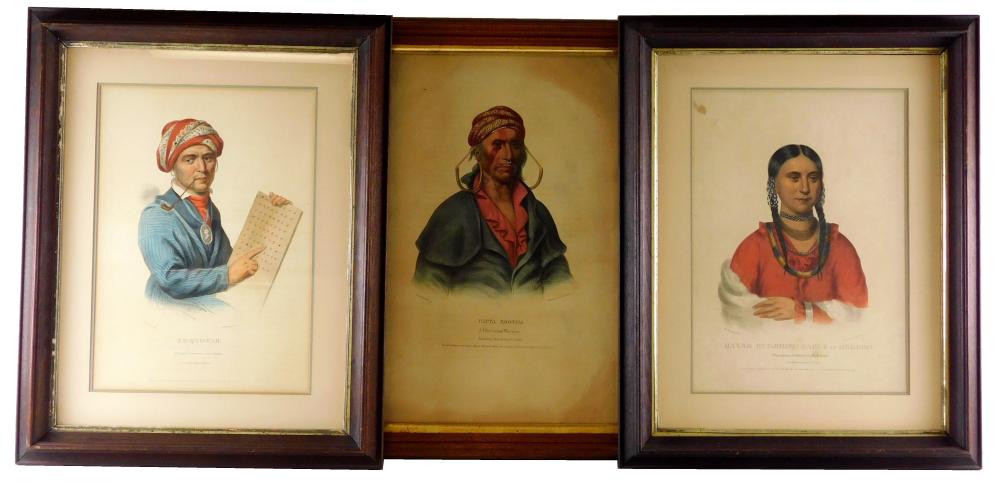 THREE LITHOGRAPHS OF NATIVE AMERICANS