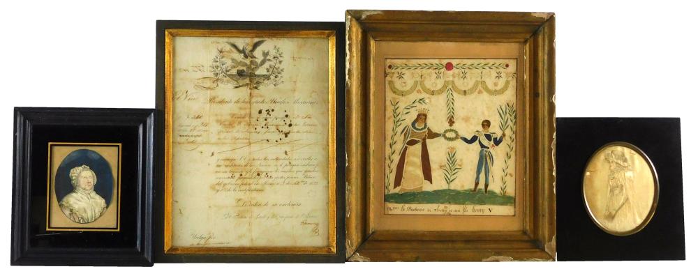 FOUR LATE 18TH/ 19TH C. FRAMED