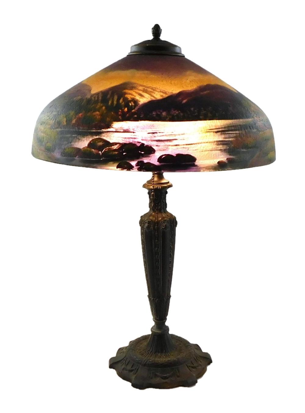 TABLE LAMP REVERSE PAINTED GLASS 31e965