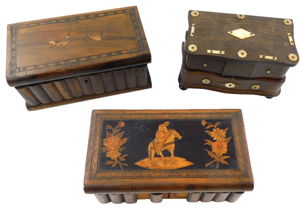 THREE BOXES WITH INLAID OR MOUNTED 31e98d