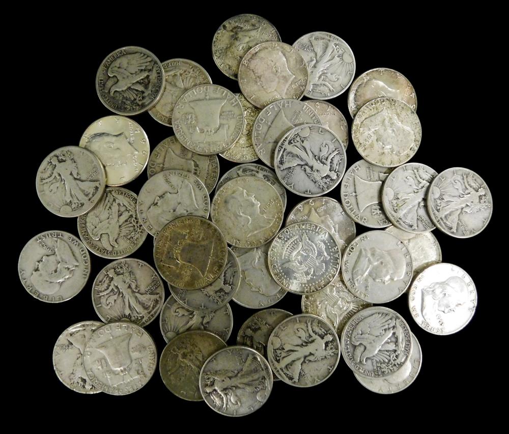 COINS: LOT OF US 90% SILVER COINS.