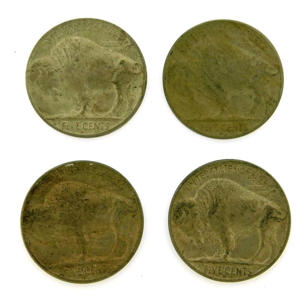 COINS: LOT OF FOUR 1916-D BUFFALO