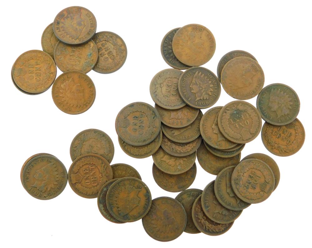 COINS: LOT OF FORTY-TWO INDIAN