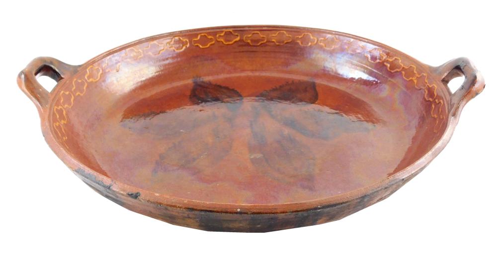MONUMENTAL REDWARE LOW BOWL WITH 31ea17