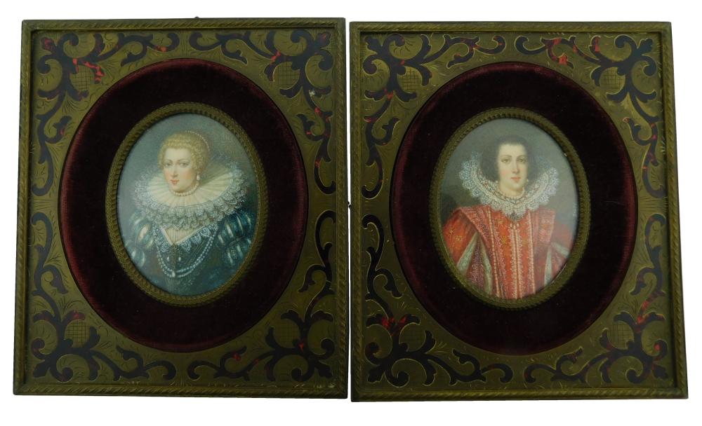 TWO MINIATURES: PAIR IN ELIZABETHAN