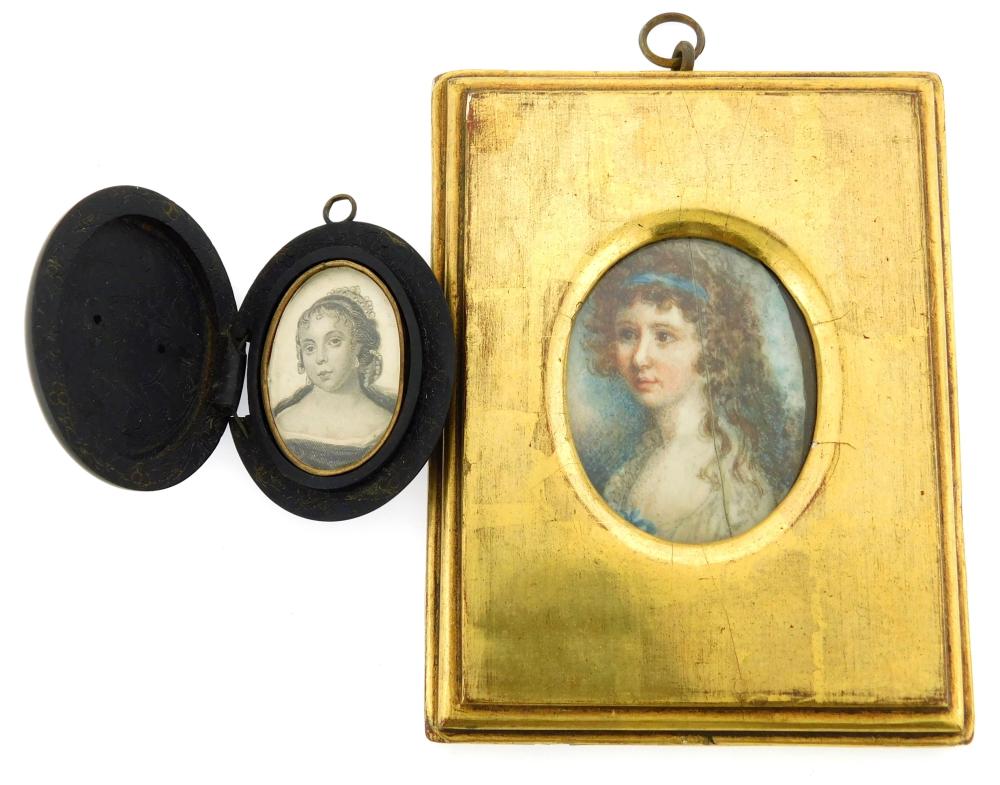 MINIATURES: TWO WOMEN, ONE ON OVAL