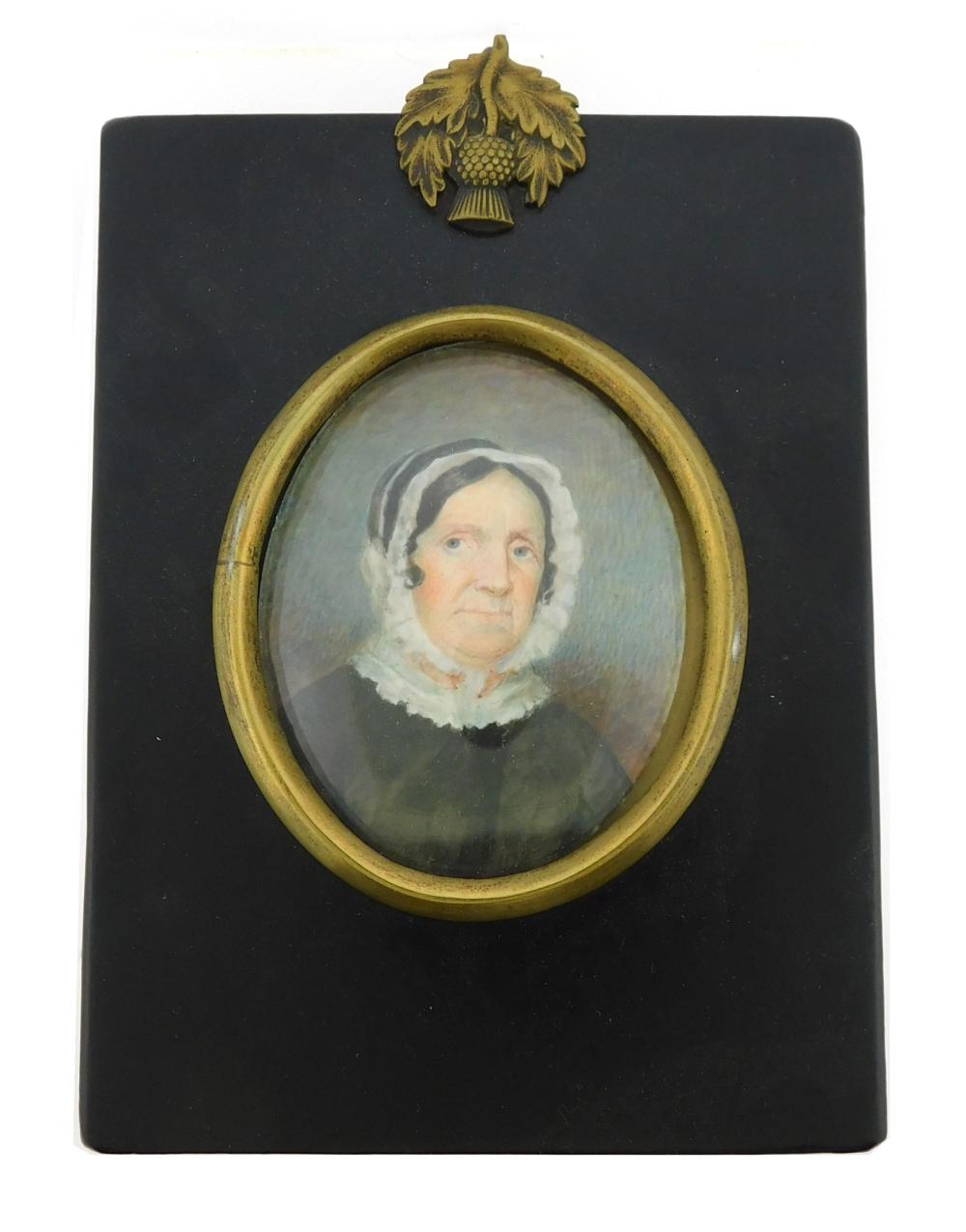 MINIATURE: WOMAN, OVAL SUPPORT, MATURE