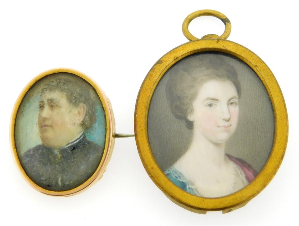 MINIATURE TWO WOMEN ON OVAL SUPPORTS 31eaa3