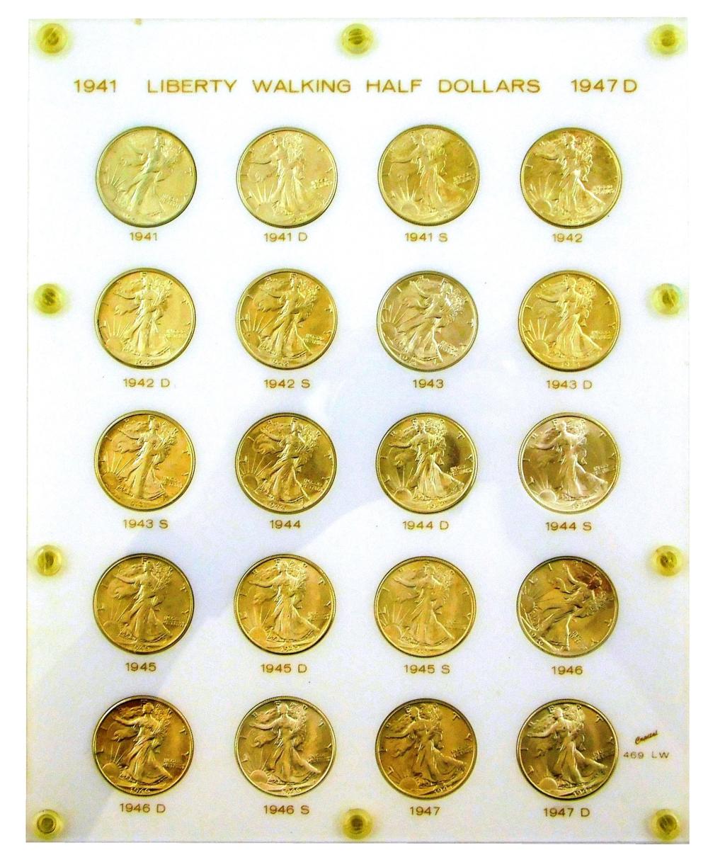 COINS: 1941-1947-D SHORT SET OF