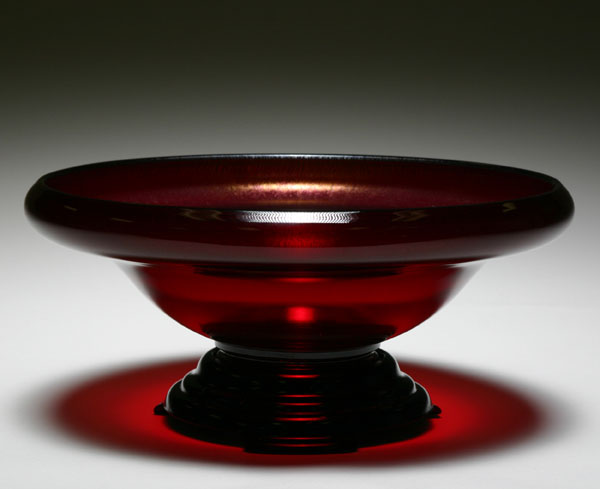 Fenton 12 red stretch glass bowl 4fdf7
