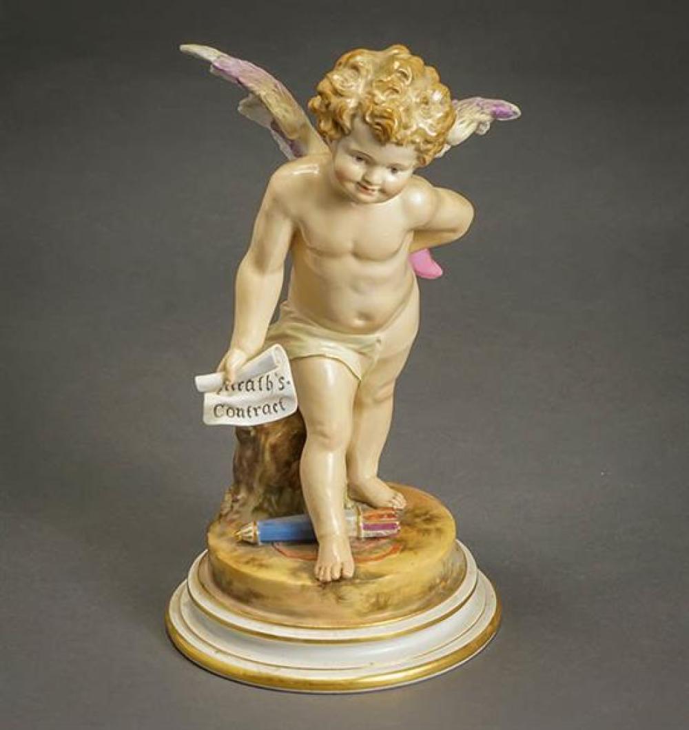 MEISSEN FIGURE OF A PUTTO WITH 31ebbe