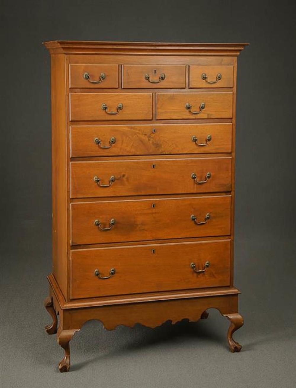CHIPPENDALE WALNUT CHEST ON LATER 31ebe1