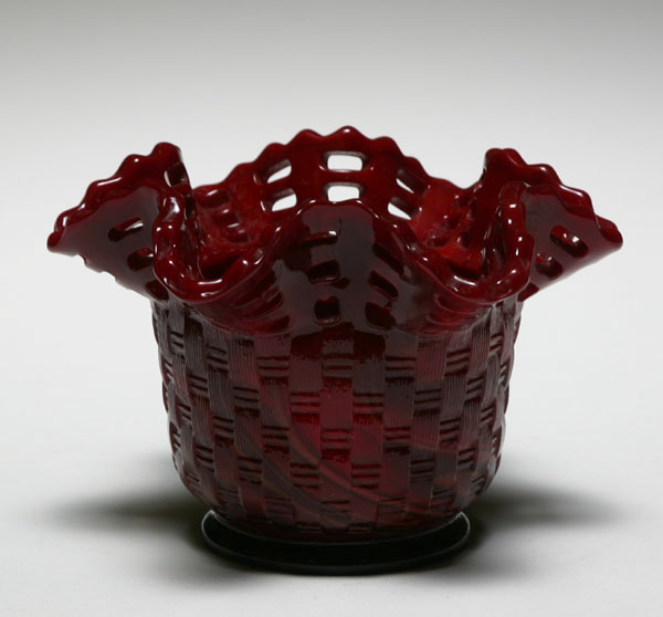 Fenton Mandarin Red basketweave