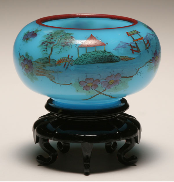 Fenton Pekin Blue bowl. Otto Gertler