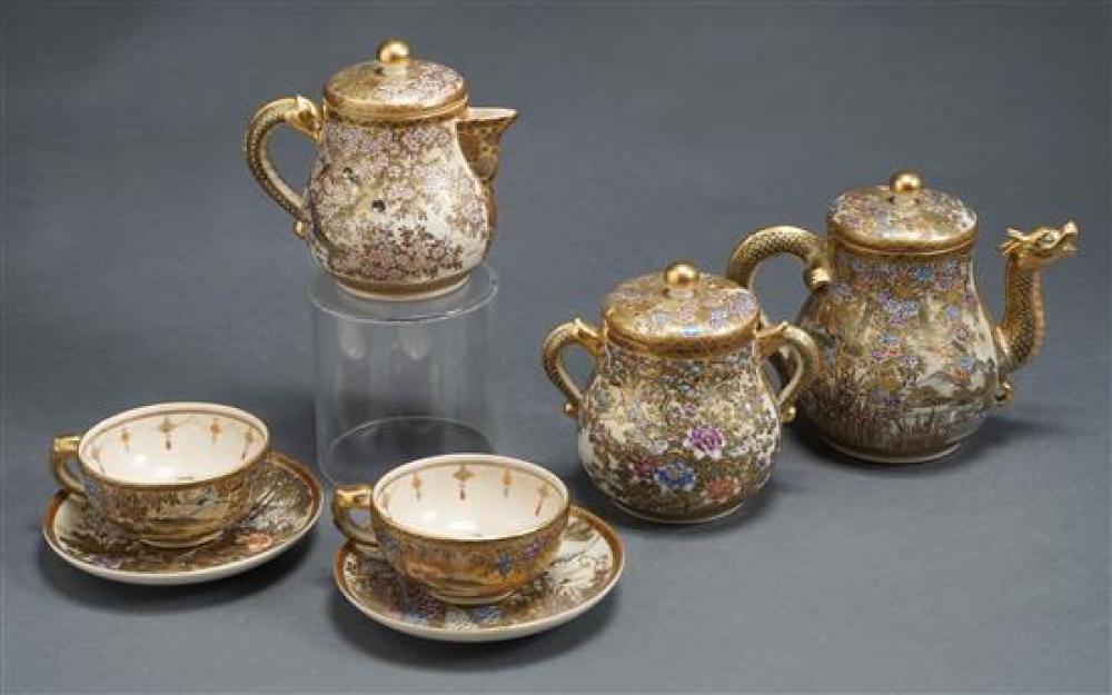 JAPANESE SATSUMA TEA SET MEIJI PERIOD