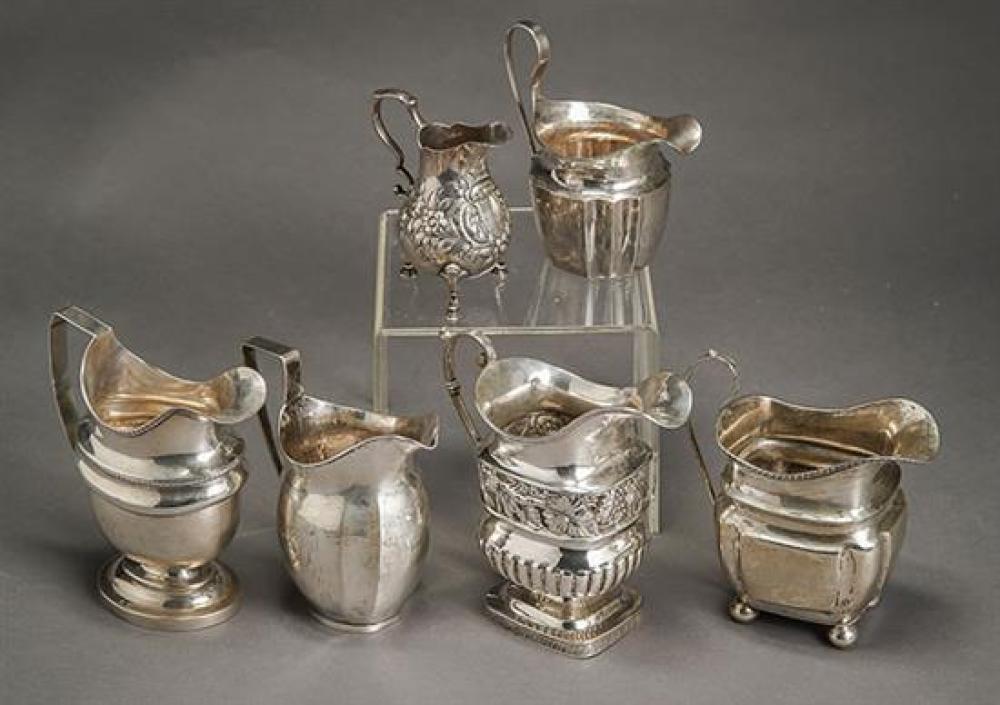 GROUP OF SIX AMERICAN SILVER CREAMERS 31ecfe